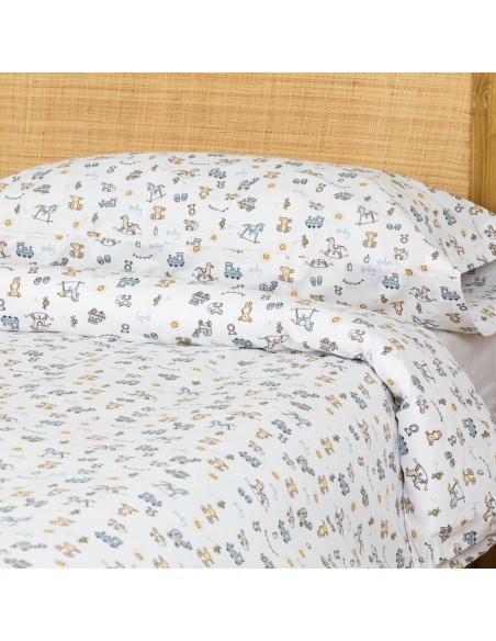 Funda nórdica algodón Nico celeste