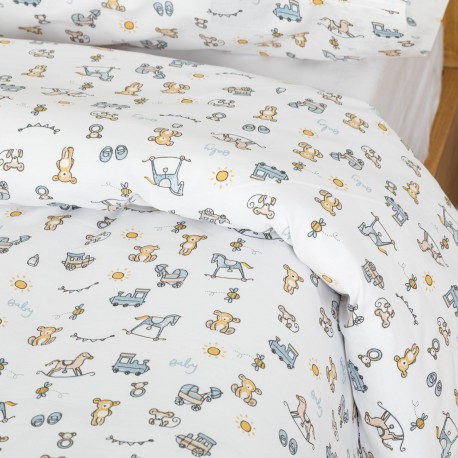 Funda nórdica algodón Nico celeste