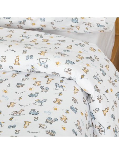 Funda nórdica algodón Nico celeste