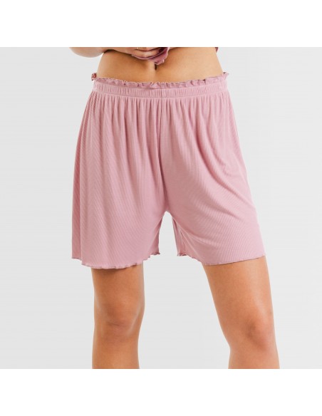 Pijama corto de manga corta mujer canale viscosa liso