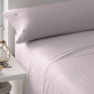 Juego de sábanas algodón Maddy malva rosa