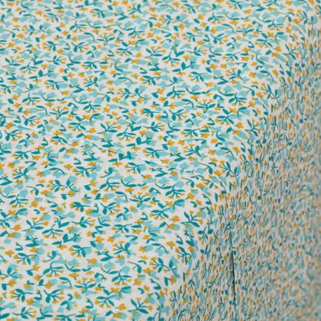 Juego de sábanas algodón percal Uriva verde tiffany