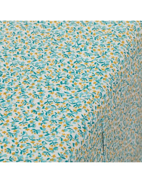 Juego de sábanas algodón percal Uriva verde tiffany