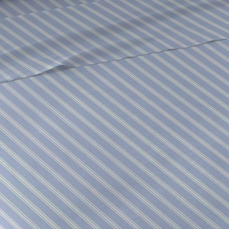 Juego de sábanas algodón percal Raya Marsella indigo