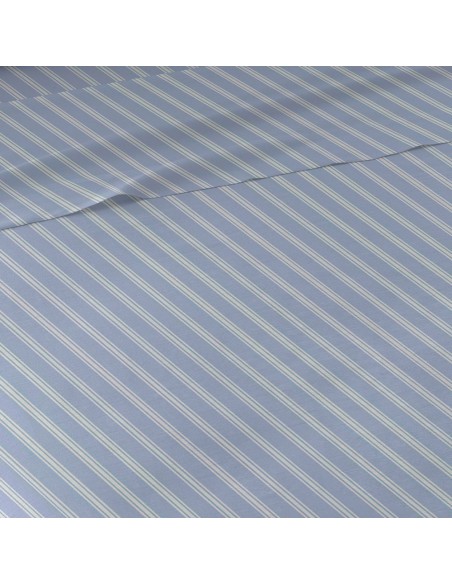 Juego de sábanas algodón percal Raya Marsella indigo