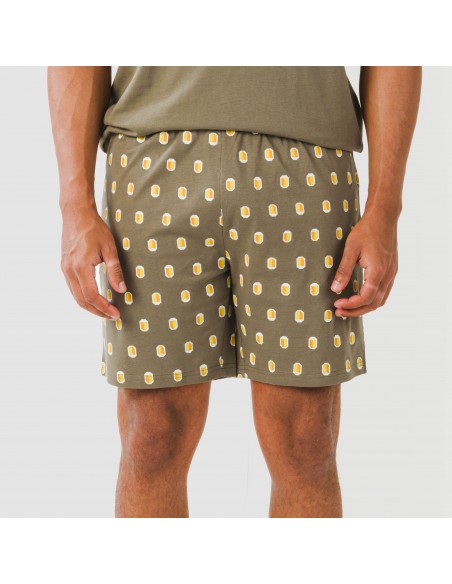 Pijama corto algodón hombre Taleb verde