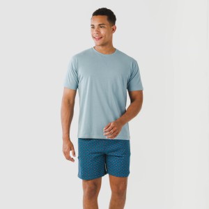 Pijama corto algodón hombre Hamza azul