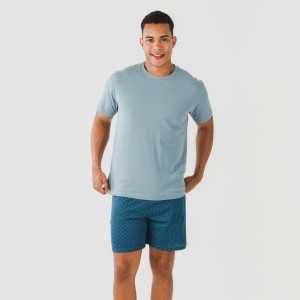 Pijama corto algodón hombre Hamza azul 2