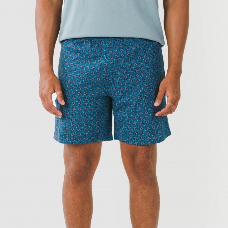 Pijama corto algodón hombre Hamza azul
