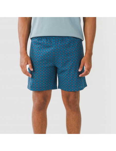 Pijama corto algodón hombre Hamza azul