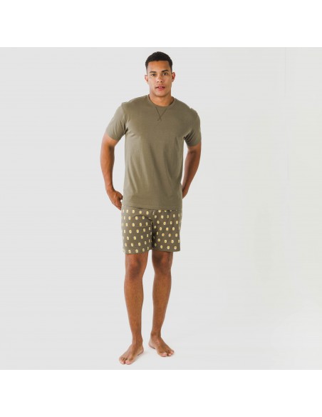 Pijama corto algodón hombre Taleb verde