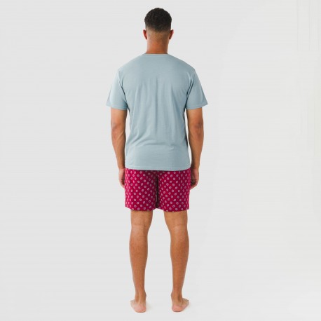 Pijama corto algodón hombre Benetto azul
