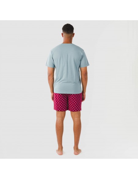 Pijama corto algodón hombre Benetto azul