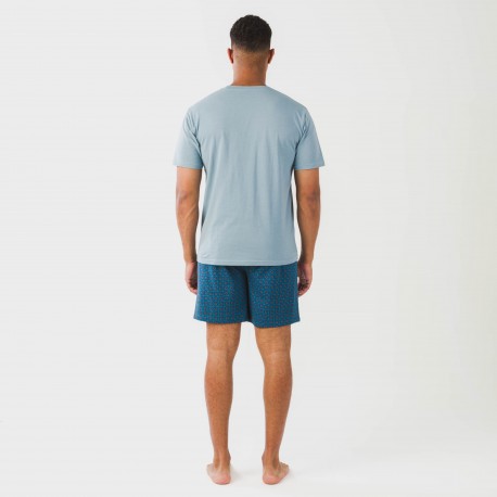 Pijama corto algodón hombre Hamza azul