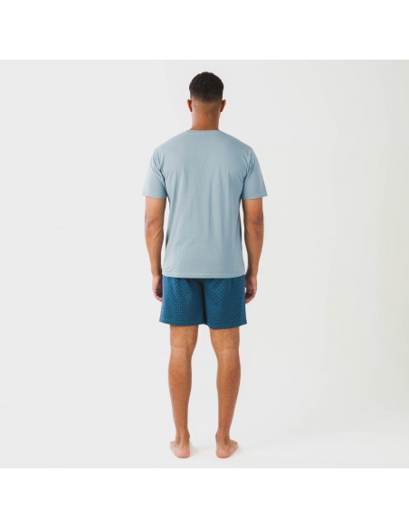 Pijama corto algodón hombre Hamza azul