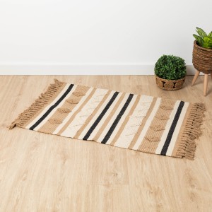 Alfombra algodón Parparela arena - negro