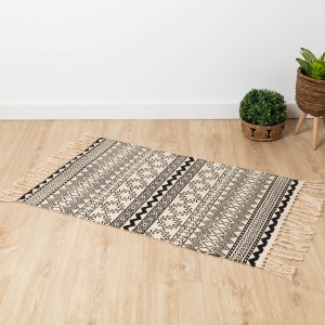 Alfombra algodón Galatea blanco - negro