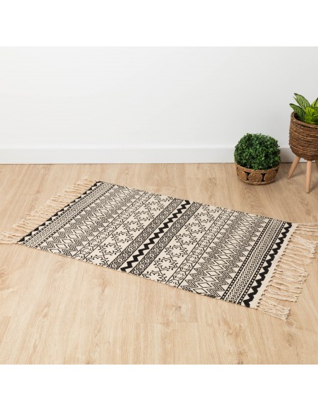 Alfombra algodón Galatea blanco - negro