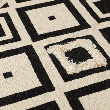 Alfombra algodón Rosetto beige - negro