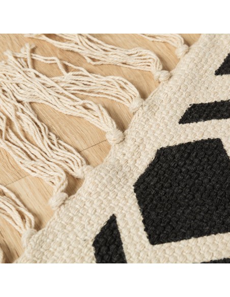 Alfombra algodón Rosetto beige - negro