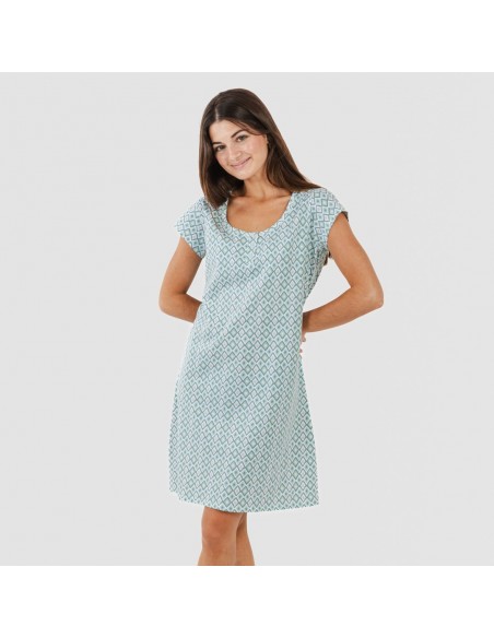 Blusón algodón Bianca verde menta