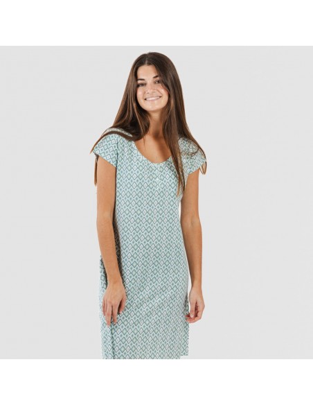 Blusón algodón Bianca verde menta