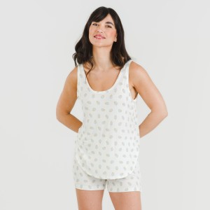 Pijama tirantes mujer viscosa Spring verde tiffany