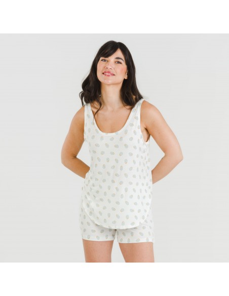 Pijama tirantes mujer viscosa Spring verde tiffany