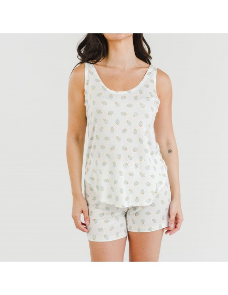 Pijama tirantes mujer viscosa Spring verde tiffany