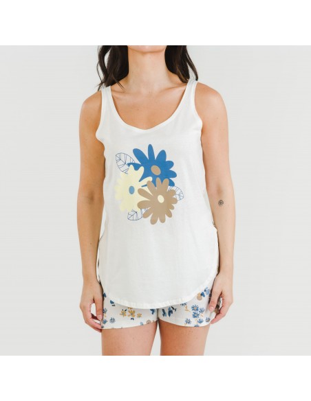 Pijama corto algodón Arauz indigo