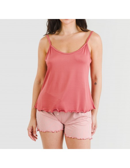 Pijama tirantes mujer soft Raya Aliena marsala