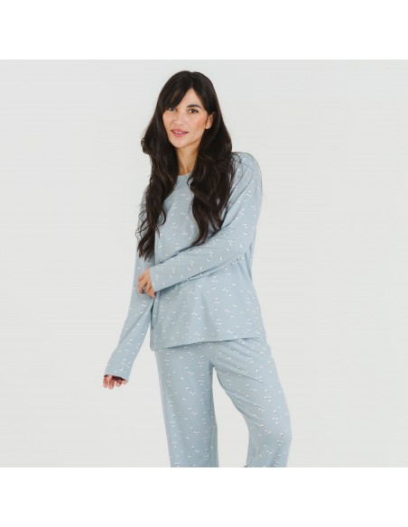 Pijama largo mujer soft Tabitha indigo