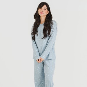 Pijama largo mujer soft Tabitha indigo 2