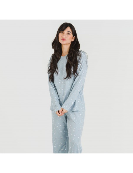 Pijama largo mujer soft Tabitha indigo