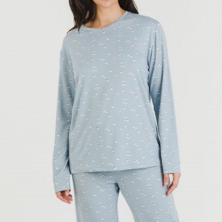 Pijama largo mujer soft Tabitha indigo