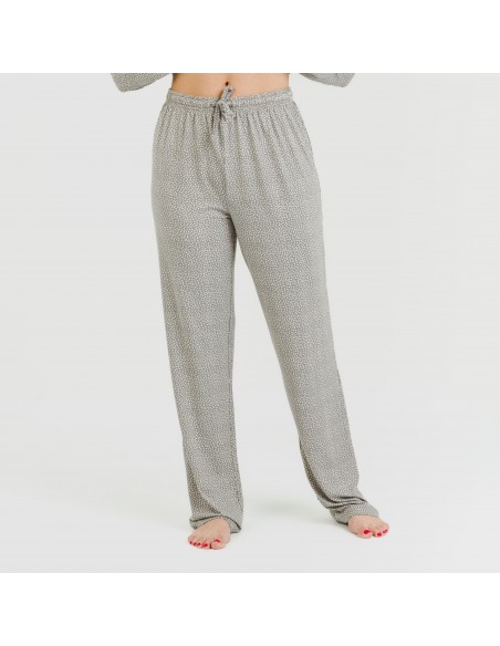 Pijama largo mujer soft Lolenda gris marengo