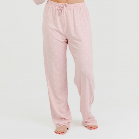 Pijama largo mujer soft Embera rosa palo