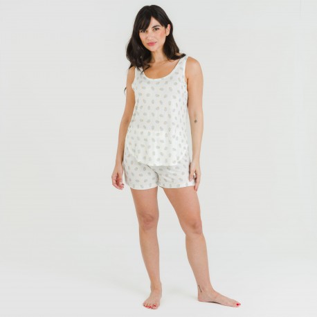 Pijama tirantes mujer viscosa Spring verde tiffany