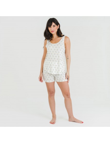 Pijama tirantes mujer viscosa Spring verde tiffany