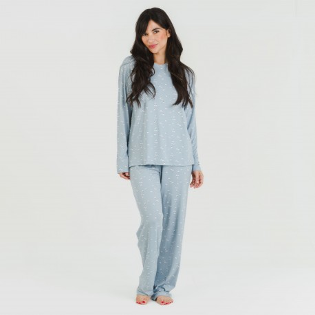 Pijama largo mujer soft Tabitha indigo