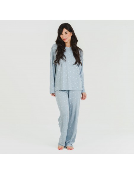Pijama largo mujer soft Tabitha indigo