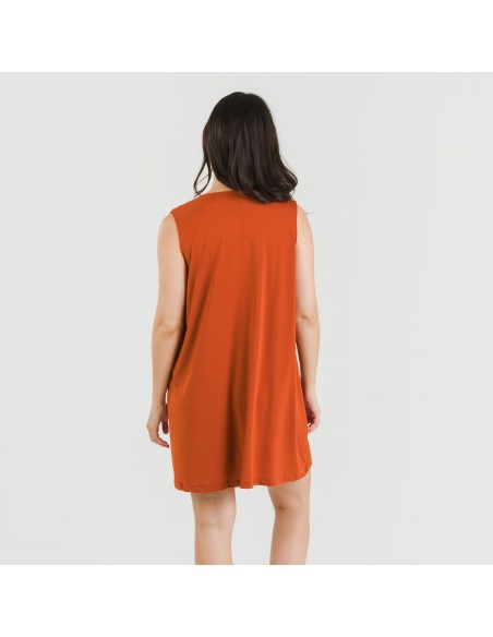 Vestido corto crepe liso