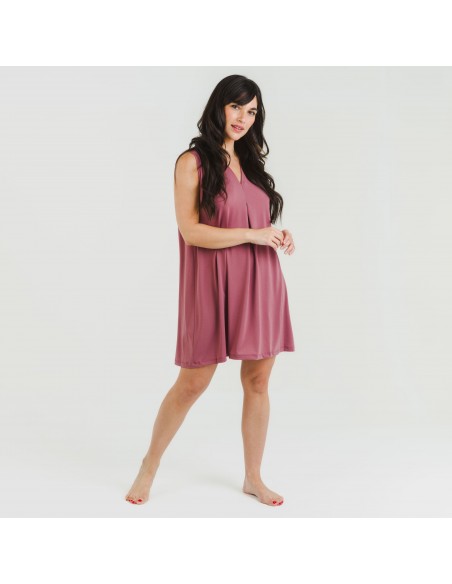 Vestido corto crepe liso