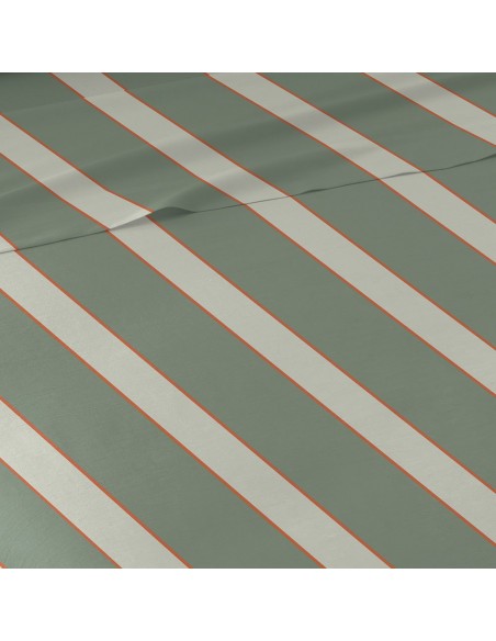Juego de sábanas algodón Raya Marita verde seco