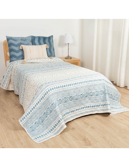 Colcha bouti Zorione indigo