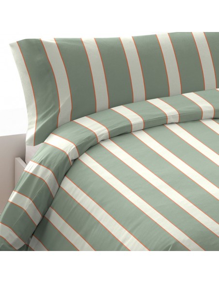 Funda nórdica algodón Raya Marita verde seco