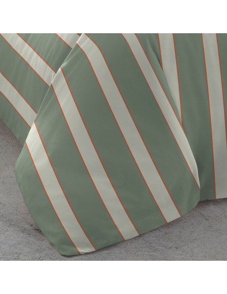 Funda nórdica algodón Raya Marita verde seco