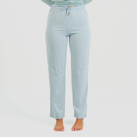 Pijama largo algodón Cris celeste