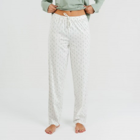 Pijama largo algodón Varga verde