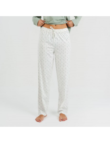 Pijama largo algodón Varga verde